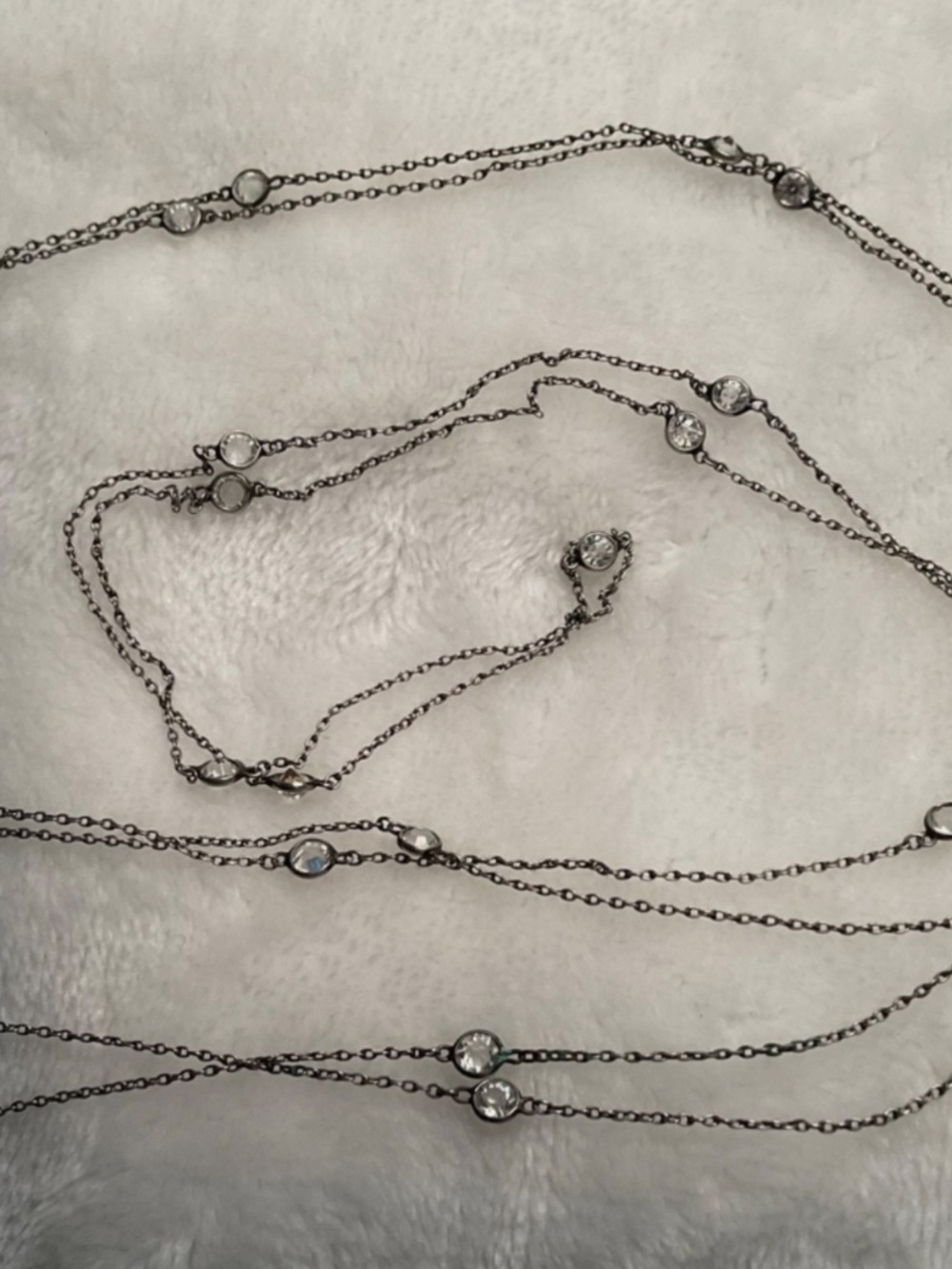 Antique Vintage Crystal Paste Necklace  Muff Chain GERMANY 1900’s